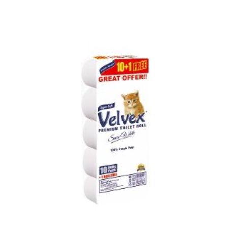 Velvex Printed Pink Toilet tissue 10 Pack Unwrapped