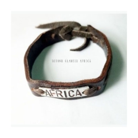Leather Bracelet With Engraved Africa