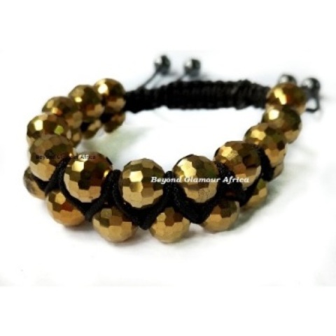 Ladies Double Stranded Gold Plated Bracelet