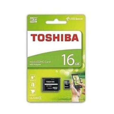 Toshiba MicroSD HC Memory Card with SD Adapter - 16GB - Black