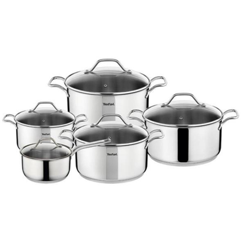 Tefal Intuition Stainless Steel 10pc Cookware Set