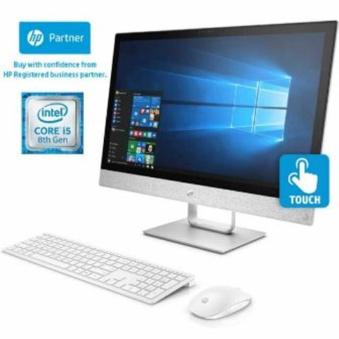 HP Pavilion 24-R100na Touchscreen All In One | Intel Core I5-8400T | 1.7GHz | 8GB RAM| HDD 2TB | 16GB Intel Optane | DVDRW |23.8″ Full HD UWVA AG LED SCREEN | Win10 64