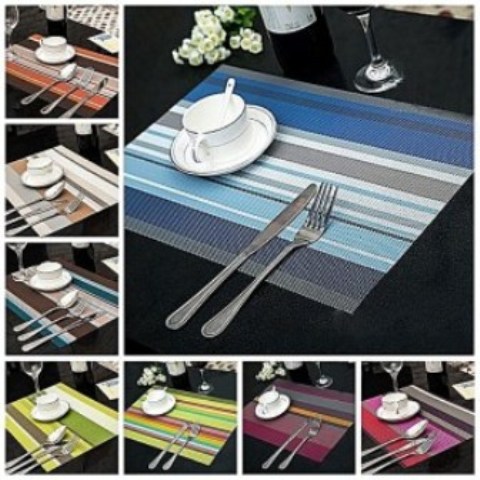 New Table Mat – 45cm x 32cm – 6Pcs – Multicolor Stripped