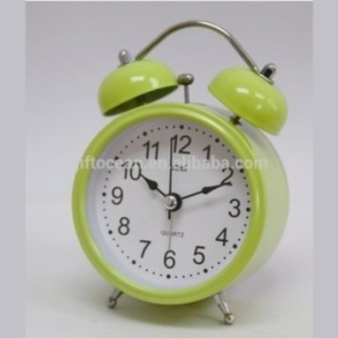 Portable Fashion Classic Silent Double Bell Alarm Clock Quartz Movement Bedside Night Light Best Quality