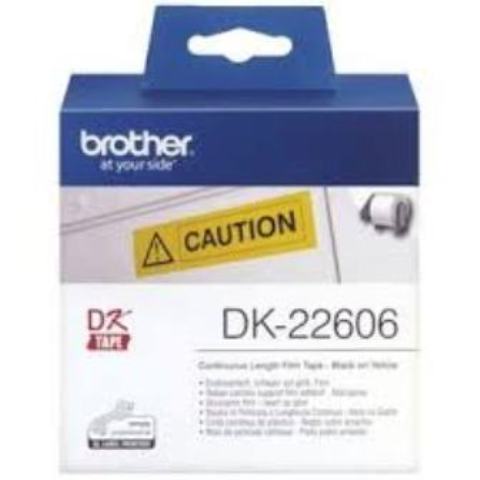 Brother DK-22606 62mm Black on Yellow tape