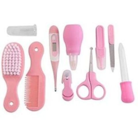 10-Piece Baby Care Grooming Kit - My First Baby Care Set - Pink