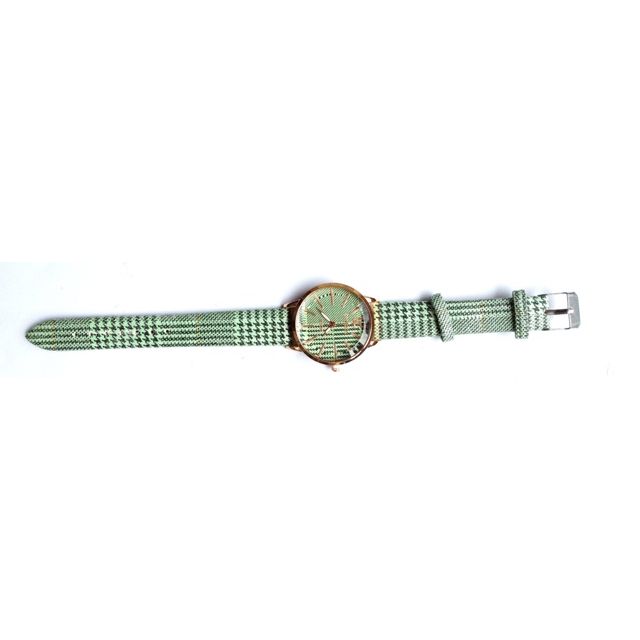Ladies Green leather glittery watch
