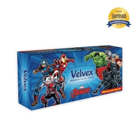 Velvex Premium Marvel Avengers Facial Tissues - 80 Sheets (Free Sticker Inside! Collect All 20)