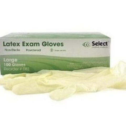 Latex Powdered Medical Examination Gloves