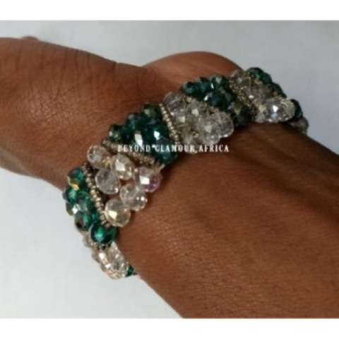 Ladies Sea Blue Triple crystal bracelet