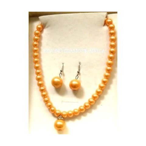 Ladies Yellow Pearl jewelry set