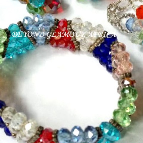 Ladies Multi color Crystal Jewelry Set