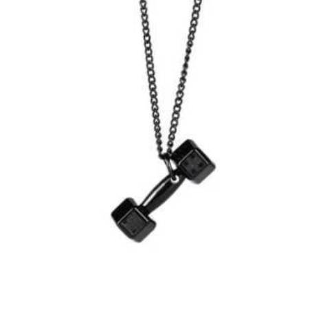 Dumbbell Weights Pendant Men Gift Chain Necklace