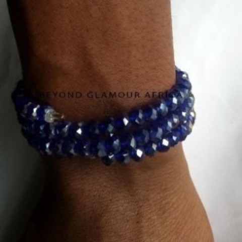 Ladies Blue Crystal spiral Bracelet
