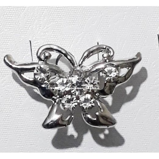 Womens Silver Vintage Butterfly Brooch