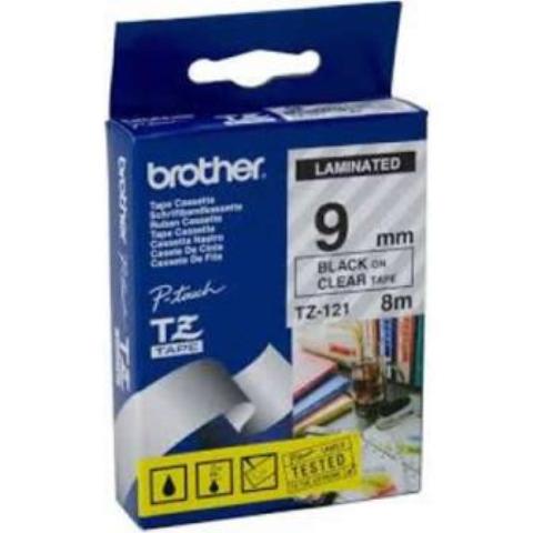Brother Tape TZE-121 9mm Black on Clear