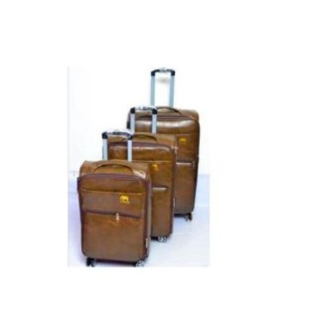 Fashion Pioneer Leather Suitcase -Brown