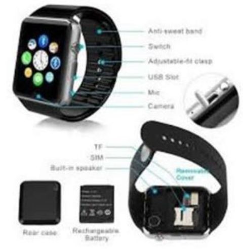 A1 – Smart Watch – Single Sim GSM – Bluetooth – Memory Card Slot – Camera For Android & Iphone