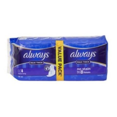 Always Maxi Thick Extra Long Duo Pads 14 Pieces