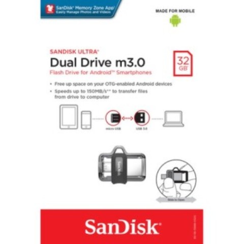 Ultra Dual Drive USB 3.0 /Micro usb Flash Drive - 32GB