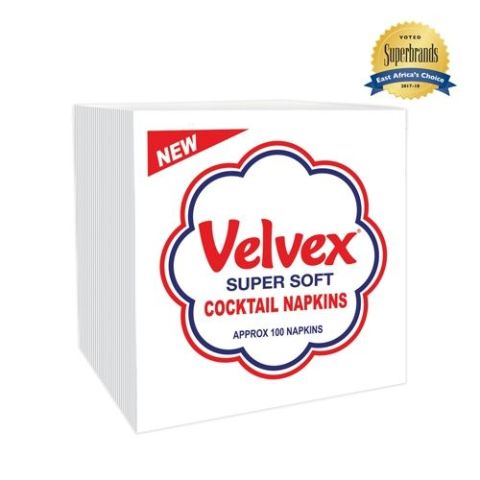 Velvex White Cocktail Serviette/Napkins 100 Seets