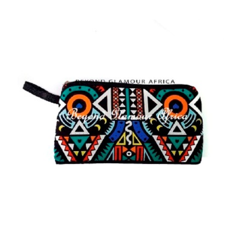 Multi colored ankara make up accessories pouch