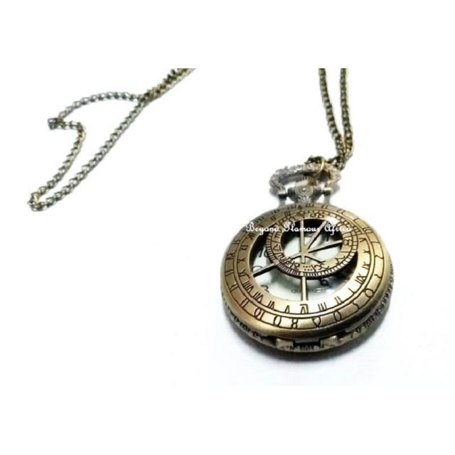 Brass Compass Pocket Watch
