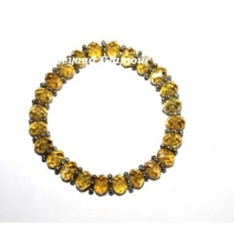 Ladies Yellow Crystal Bracelet with silver dividers