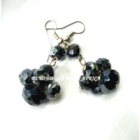 Ladies Dark Blue Crystal earrings
